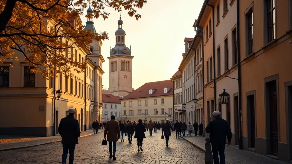 Kraków Stare Miasto z wieżą ratusza